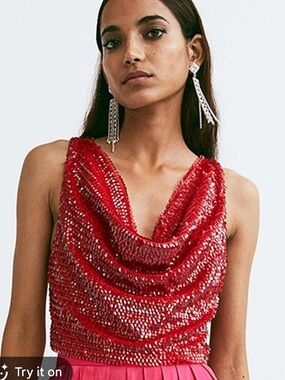 H&M Sequined Crop Top